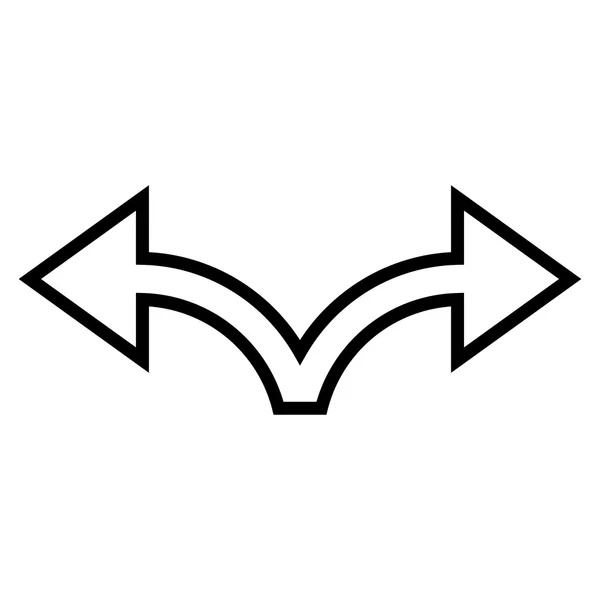 Flèche de bifurcation Ligne mince droite gauche Icône vectorielle — Image vectorielle