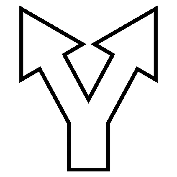 Spojovací šipka nahoru kontury vektorové ikony — Stockový vektor