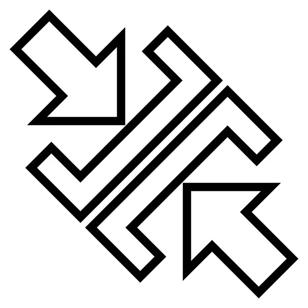 Диагональная контурная икона стрелок давления — стоковый вектор