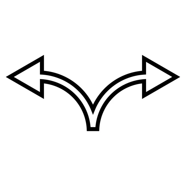 Dela upp pil vänster höger disposition vektor ikonen — Stock vektor