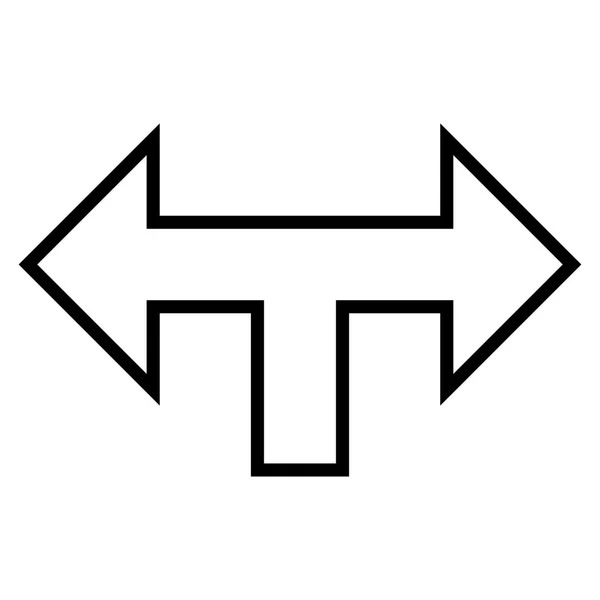 Flèche de jonction gauche droite Ligne mince Icône vectorielle — Image vectorielle