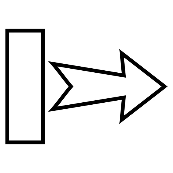 Icône de vecteur de contour droit de flèche de traction — Image vectorielle