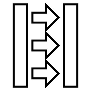 Basınç yatay anahat vektör simgesi