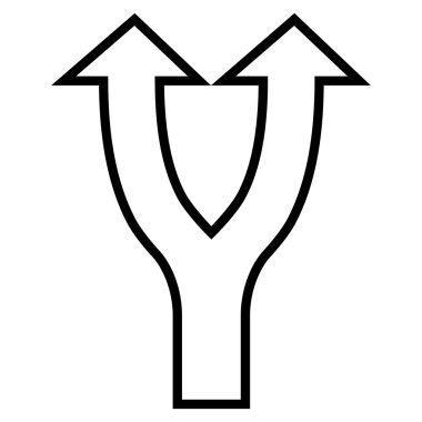 İnce çizgi vektör simge yukarı çatallanma ok