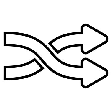 Okları yatay kontur vektör simge mix