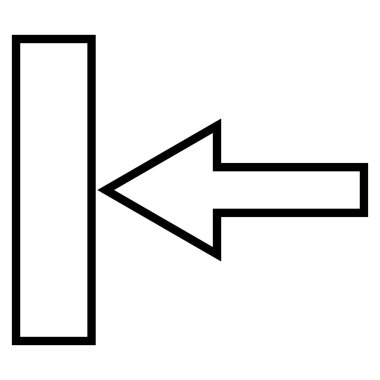 Sol kontur vektör simgesi itmek