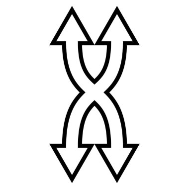 Shuffle okları dikey ince çizgi vektör simgesi