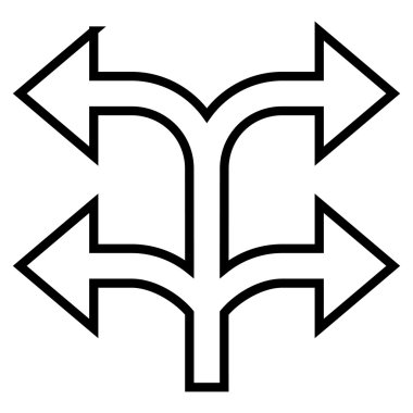 Ok sol şu ince çizgi vektör simgesi bölme