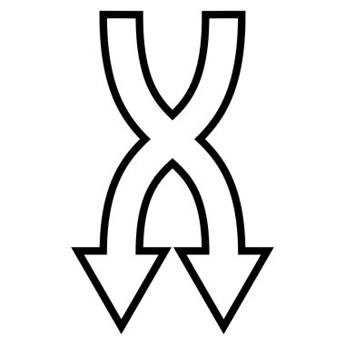 Kontur vektör simgesi aşağı okları shuffle