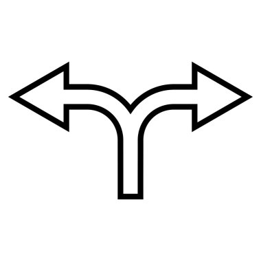 Ok sol şu ince çizgi vektör simgesi bölme