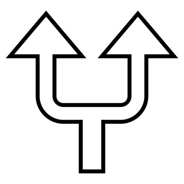 İnce çizgi vektör simge yukarı ok bölme