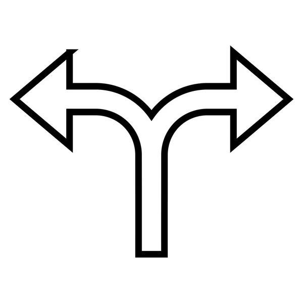 分岐矢印左右の線ベクトルのアイコン — ストックベクタ