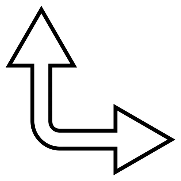 Auswahlpfeil rechts oben Konturvektorsymbol — Stockvektor