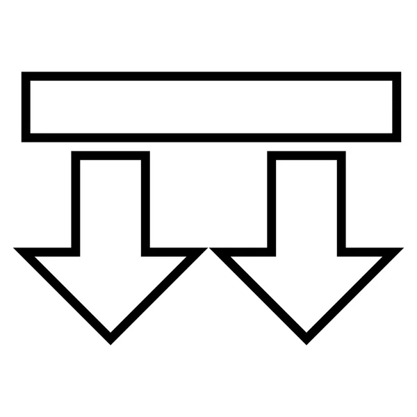 İnce çizgi aşağı okları simge vektör taşımak — Stok Vektör