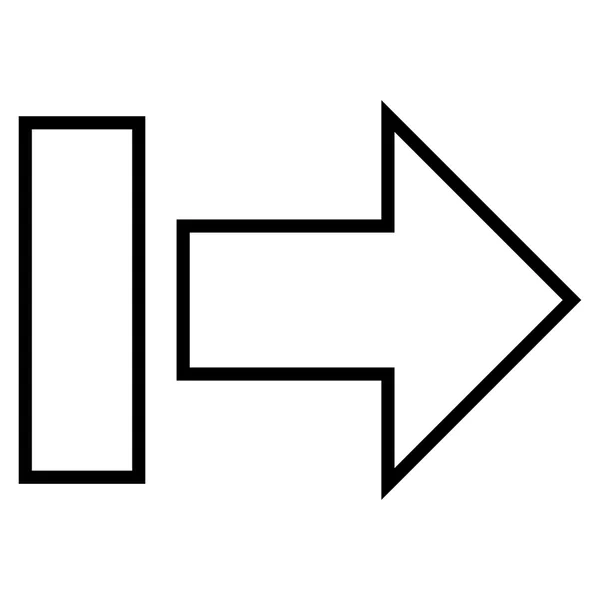 Tirez la flèche droite mince ligne vectorielle icône — Image vectorielle