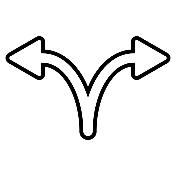 Delad pil vänster höger disposition vektor Icon — Stock vektor