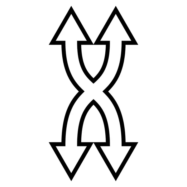 Shuffle Pfeile vertikale dünne Linie Vektor-Symbol — Stockvektor