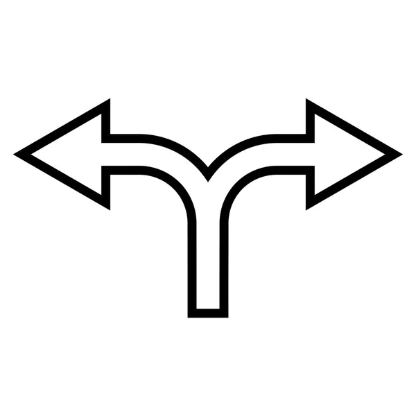 Flecha dividida izquierda derecha delgada línea vectorial icono — Archivo Imágenes Vectoriales