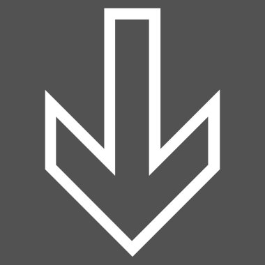 Kontur vektör simgesi aşağı ok