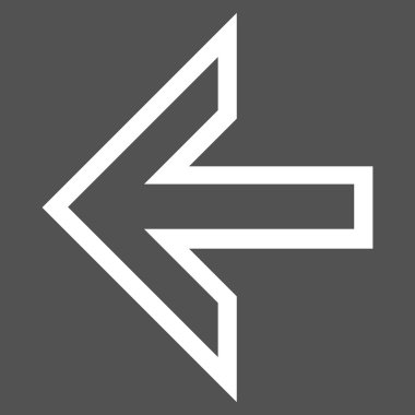 Ok sol anahat vektör simgesi