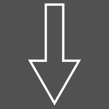 İnce çizgi vektör simgesi aşağı ok