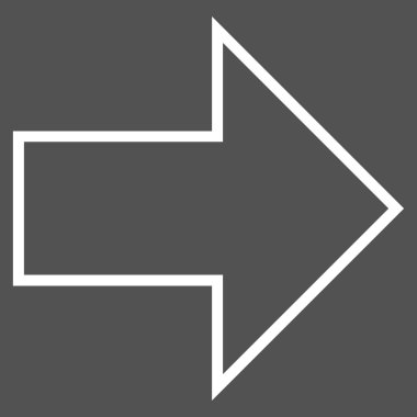 Ok sağ kontur vektör simgesi