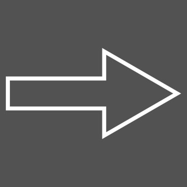 Ok sağ anahat vektör simgesi