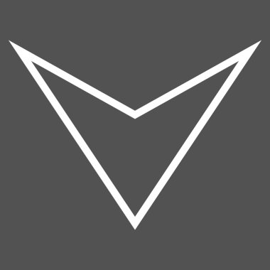 İnce çizgi vektör simgesi aşağı ok ucu