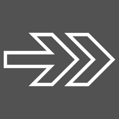 Yön sağ kontur vektör simgesi