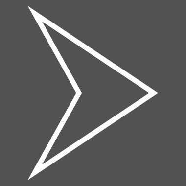 Ok ucu sağ kontur vektör simgesi