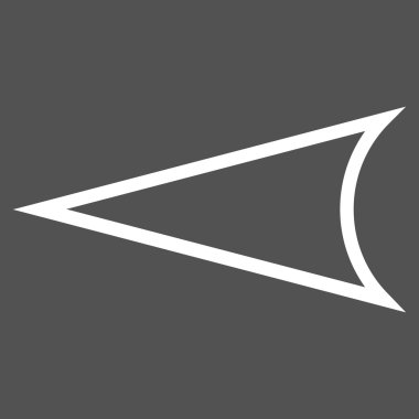 Ok ucu sol kontur vektör simgesi