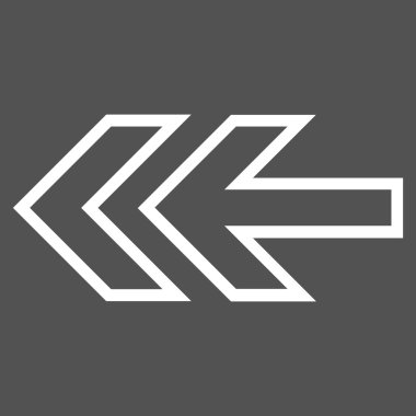 Yön sol ince çizgi vektör simgesi