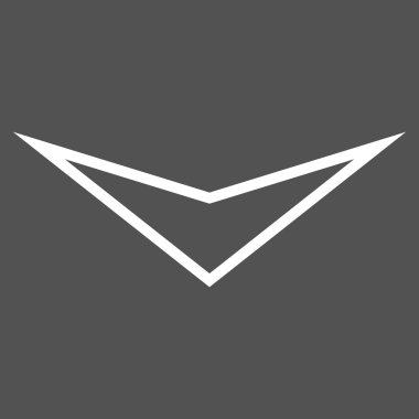 İnce çizgi vektör simgesi aşağı ok ucu