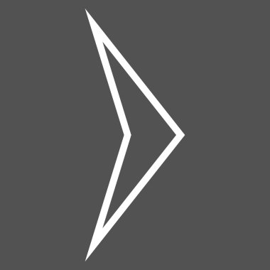 Ok ucu sağ kontur vektör simgesi