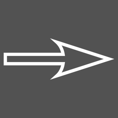 Ok keskin sağ kontur vektör simgesi