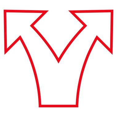 Ok kontur vektör simgesi bölmek