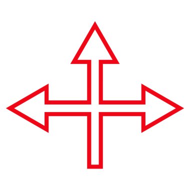 Kavşak okları satırı vektör simgesi ince