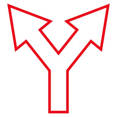 Kavşak ok sol sağ kontur vektör simgesi