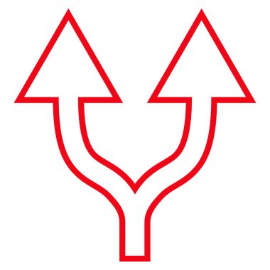 Kontur vektör simge yukarı kavşak ok