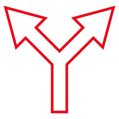 Kontur vektör simge yukarı kavşak ok