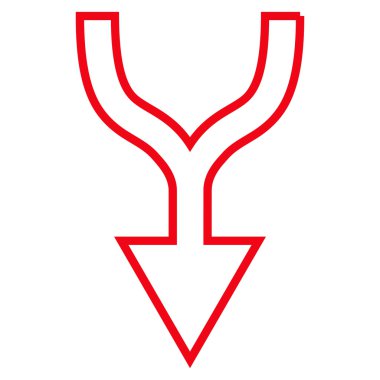 Kontur vektör simgesi aşağı ok birleştirme