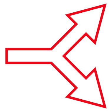 Kavşak ok sağ kontur vektör simgesi