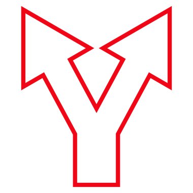 Kontur vektör simge yukarı kavşak ok