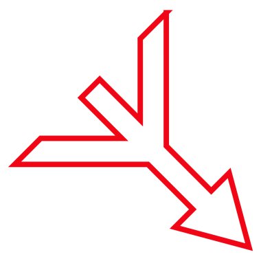 Anahat vektör simgesi aşağı ok sağ birleştirme