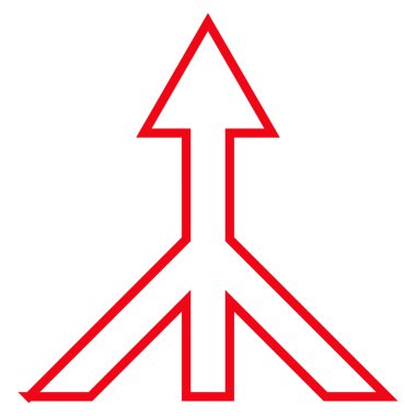 İnce çizgi vektör simge yukarı ok birleştirme