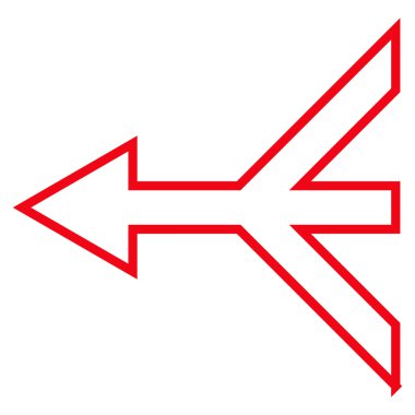 Ok sol anahat vektör simgesi birleştirme