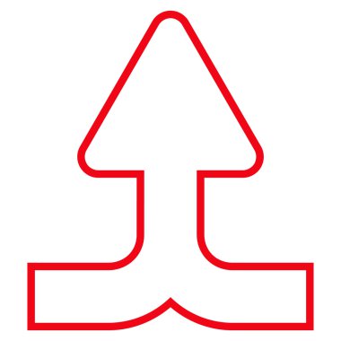 İnce çizgi vektör simge yukarı ok birleştirme