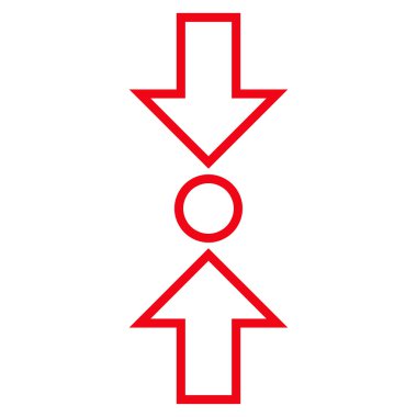 Basınç dikey anahat vektör simgesi