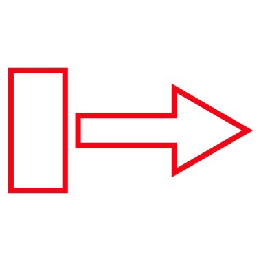 Çekme oku sağ kontur vektör simgesi