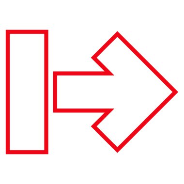 Çekme oku doğru anahat vektör simgesi